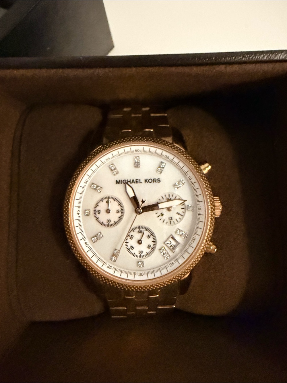 Michael Kors Women’s Rose Gold-Tone Chronograph Watch - Picture 4 of 6